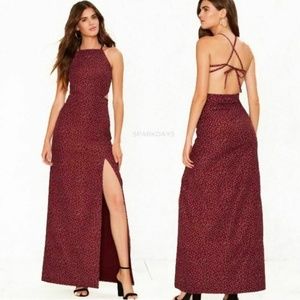 NWT Nasty Gal Nightwalker Polka Dot Maxi Dress